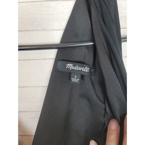 MADEWELL WIDE LEG DEEP V-NECK JUMPSUIT IN BLACK, SZ SMALL - Picture 5 of 12